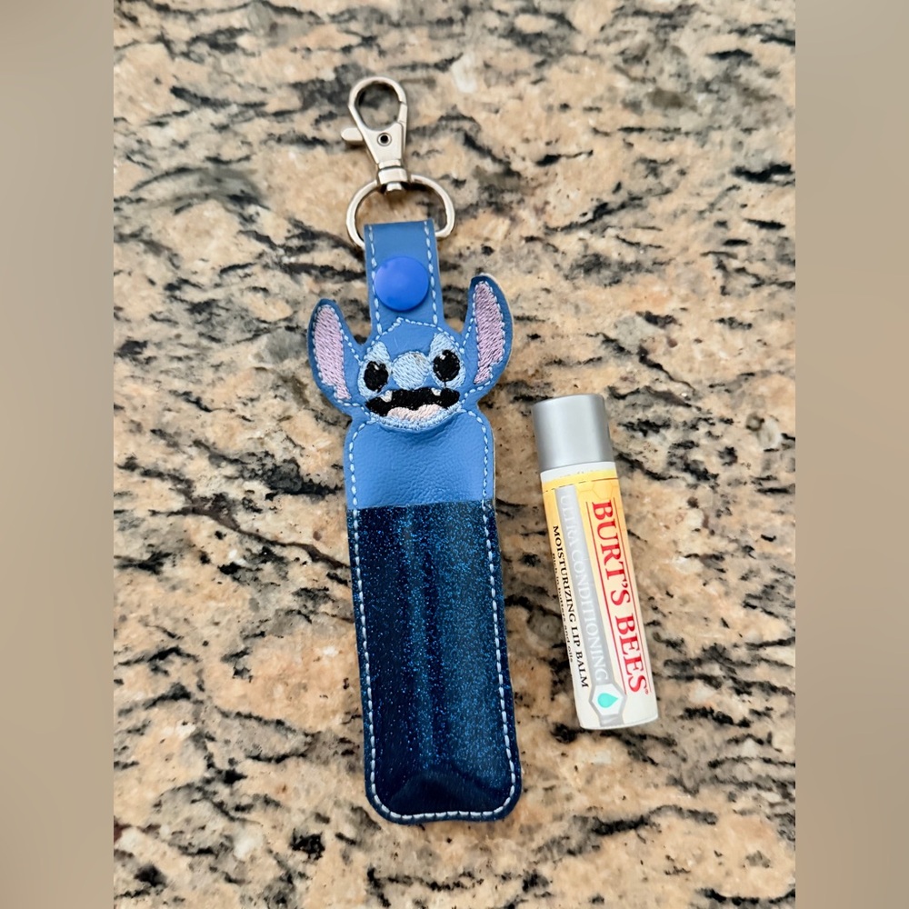 Stitch Keychain Chapstick Holder